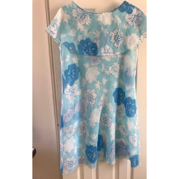 Vtg Negligée 1970's "LALA" Saks Fifth Avenue Blue Floral Lingerie 3 Piece - Picture 4 of 10